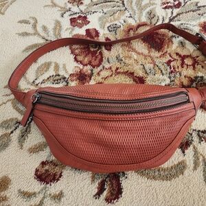 Rust Orange Belt Bag with Zipper